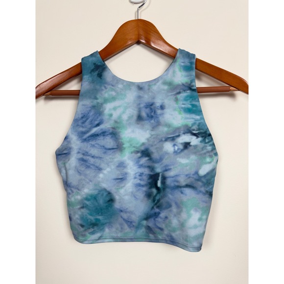 Athleta Tops - Athleta Conscious Crop Bra Womens Small Petite Blue Green Tie Dye Racerback A-C